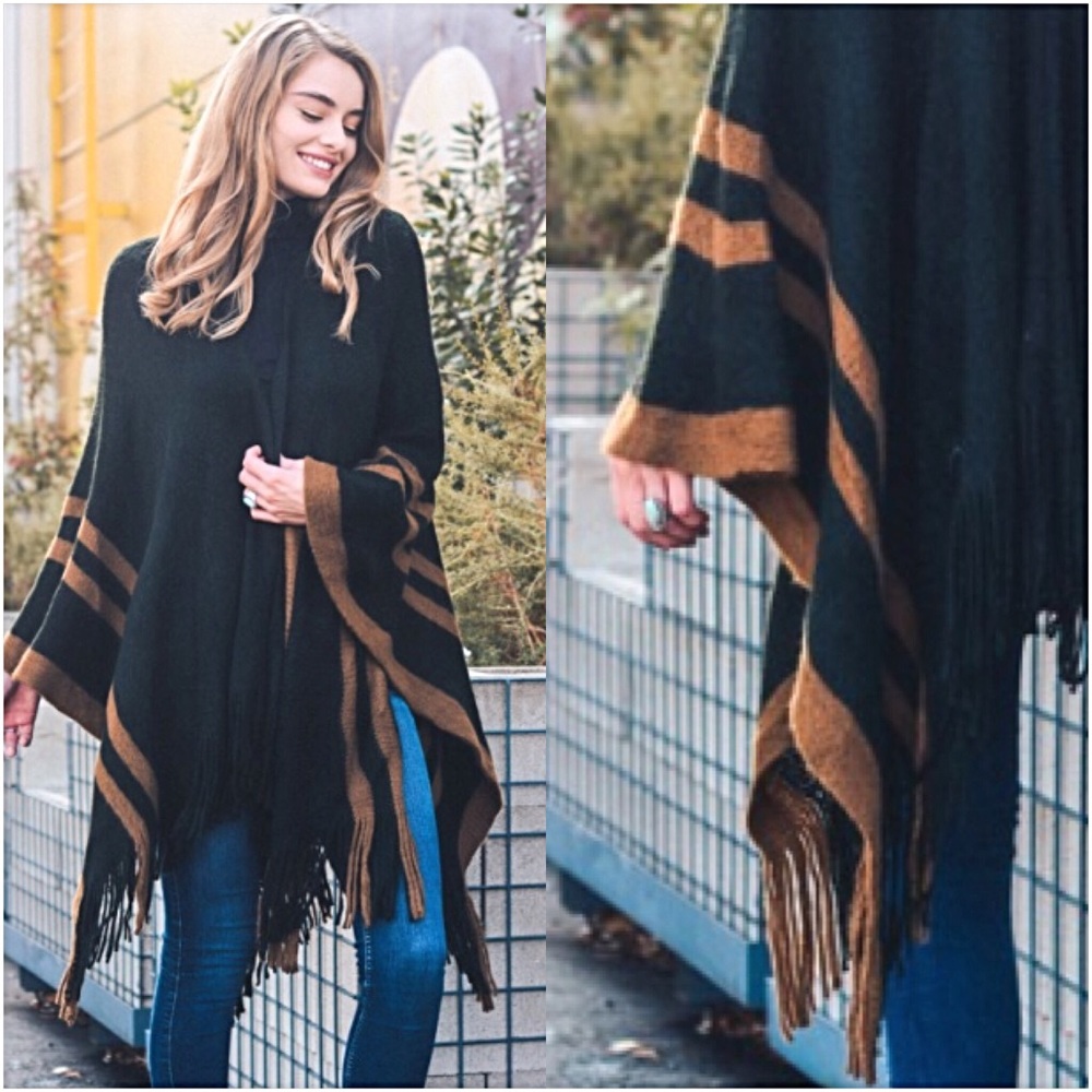 Gorgeous Cozy Kimono Cardi Sweater Ruana Wrap O/S - Picture 3 of 4